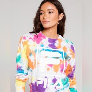 Fila Ashley Rainbow Tie Dye Crewneck Sweatshirt
